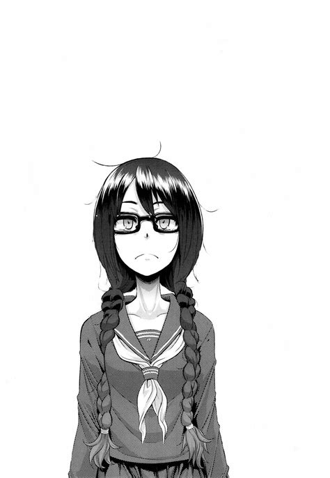 an anime character with glasses and braids