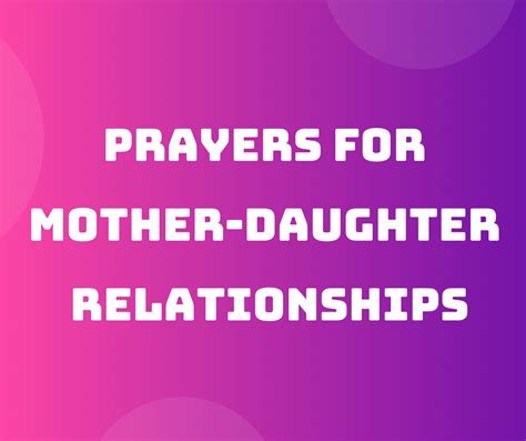 Prayers For Mother Daughter Relationship Prayer Points