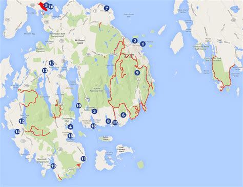 Camping Map Trails Acadia National Park