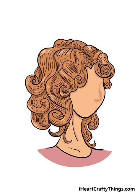 Curly Hair Drawing How To Draw Curly Hair Step By Step