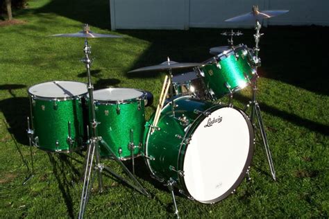 Vintage Ludwig Drums Green Sparkle Kit