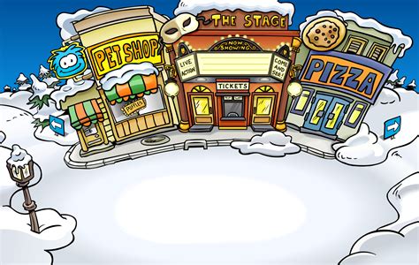 There was also a vending machine, puffle snack station, that was used to give pizza to puffles. Plaza | Club Penguin Rewritten Wiki | Fandom