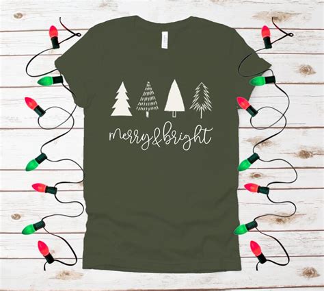 christmas tree sweatshirt merry and bright shirt christmas etsy canada