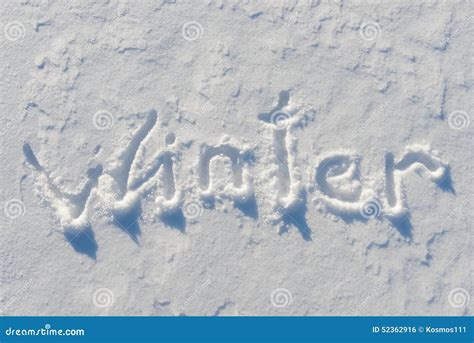 Winter Word Written On The Snow Stock Photo Image 52362916