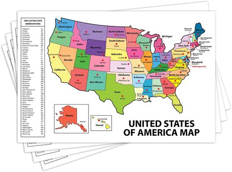 United States Map Usa Poster Us Educational Map With