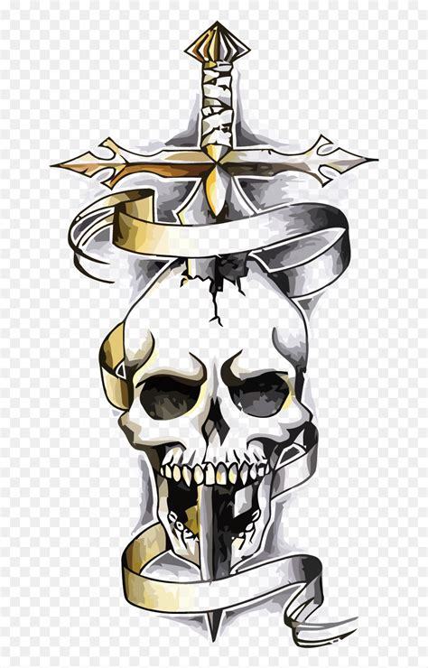 Skull And Dagger Tattoo Designs Hd Png Download Vhv