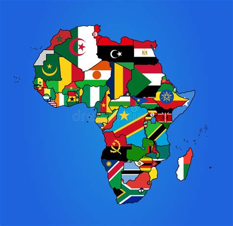 Map Of Africa With Flag And Countries Labeled