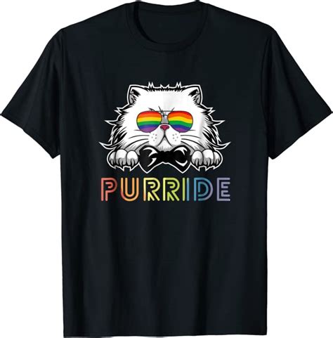 Purride T Shirt Lgbt Funny Gay Pride Cat Tshirt Clothing