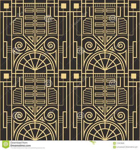 Abstract Art Deco Seamless Pattern 02 Stock Vector Illustration Of