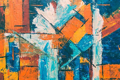 Blue Orange And White Abstract Painting · Free Stock Photo