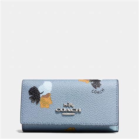 Lyst Coach 6 Ring Key Case In Floral Print Coated Canvas In Blue