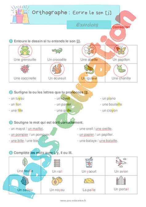 Ecrire le son j Exercices de phonologie pour le ce1 PDF à imprimer