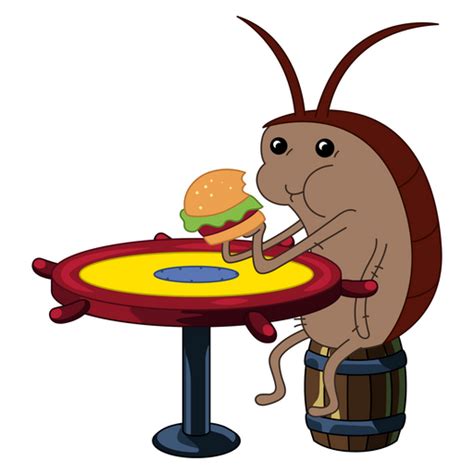 Spongebob Cockroach Eating Krabby Patty Sticker Sticker Mania