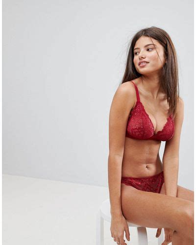 ASOS Asos Fuller Bust Rita Lace Mix Match Triangle Bra In Red Lyst