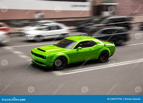 Kiev Ukraine June Muscle Car Dodge Challenger Srt Hemi In