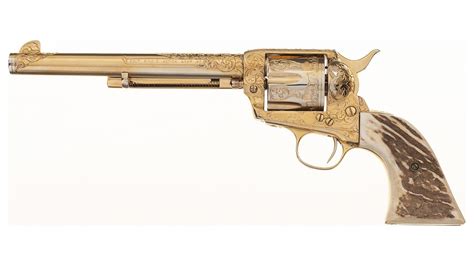 Engraved Gold Plated Colt First Generation Single Action Army Rock