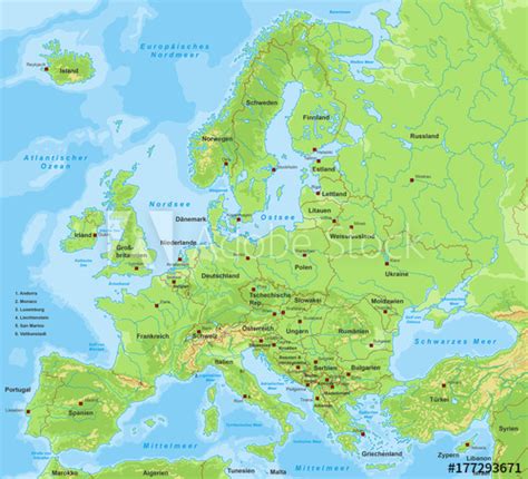 Die länder in europa auf der europakarte. Europakarte Städte