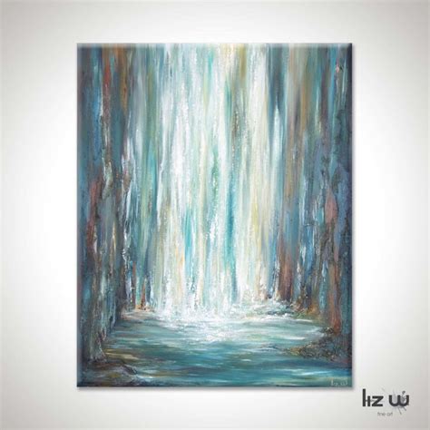 Blue Falls Waterfall Painting Liz W Fine Art Waterfall Paintings