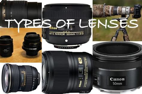 6 Different Types Of Camera Lenses