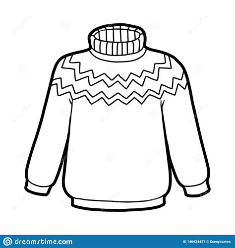 Coloring book, Sweater stock vector. Illustration of coloring - 146434427