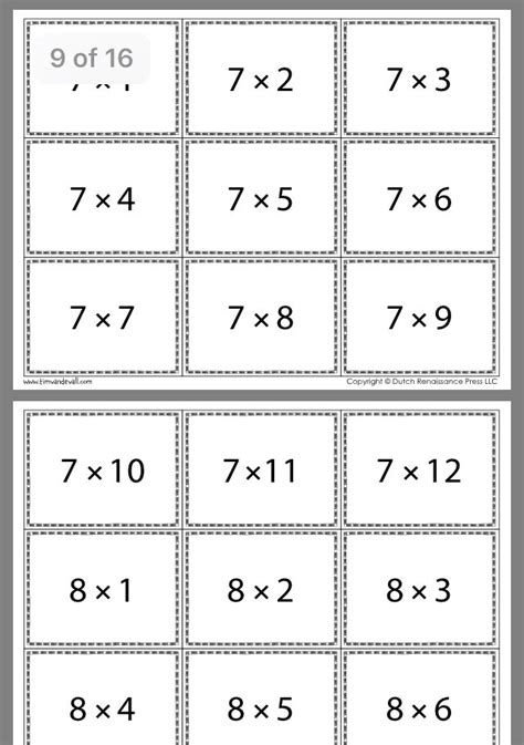 Pin By Cindy On Mathematics Flashcards Multiplication Flashcards