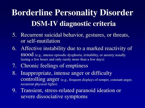 Ppt Borderline Personality Disorder Powerpoint Presentation Free Download Id6704452