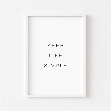 Keep Life Simple Print Motivational Quote Print Etsy
