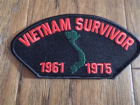 Us Military Vietnam Survivor 1961 1975 Hat Patch 3 X 5 Vietnam War