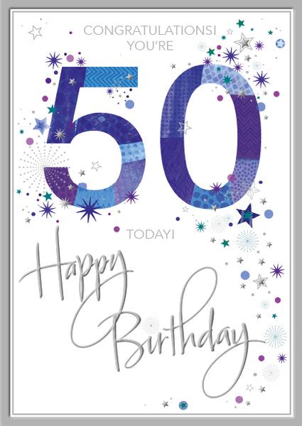 50th Birthday Card Man (50th birthday card, 50th birthday card for a