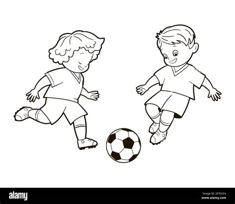 Libro Para Colorear Representaciones De Chicos De Fútbol En Varias