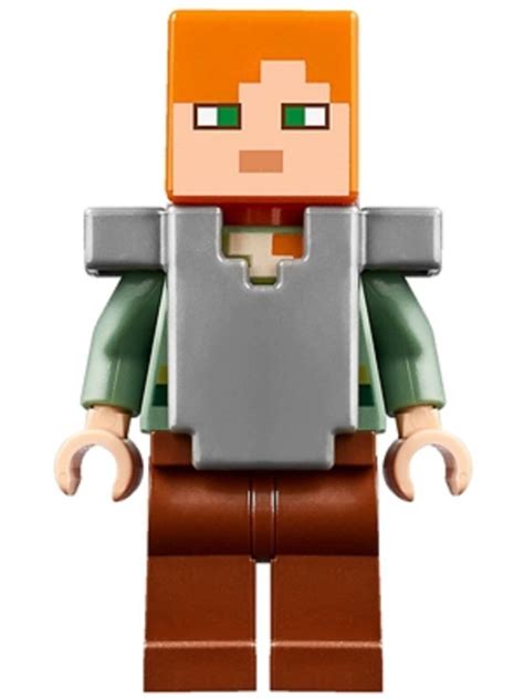 Lego Minecraft Minifigur Alex Minifig Flach Silber Rüstung Von Set