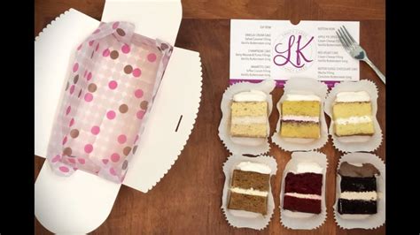 ** please note we need 7 business days notice to bake up each box. How to open my cake tasting box from Fancy Cakes! - YouTube