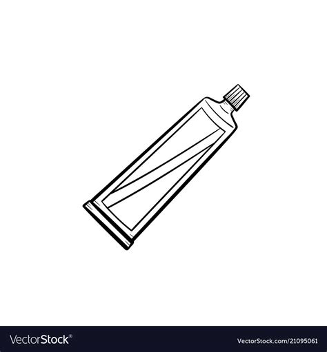 toothpaste tube hand drawn outline doodle icon vector image