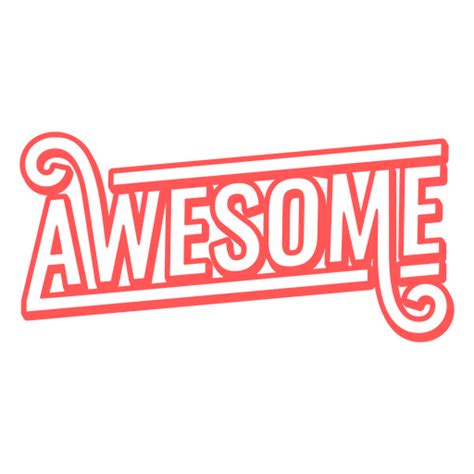 Awesome Red Retro Lettering Word Transparent Png And Svg Vector