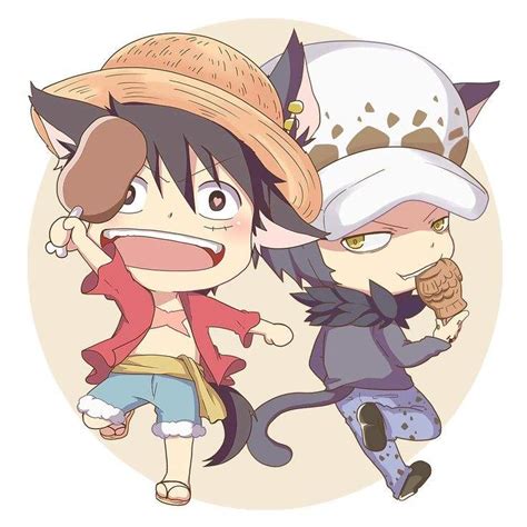 Chibi Law And Luffy One Piece Amino