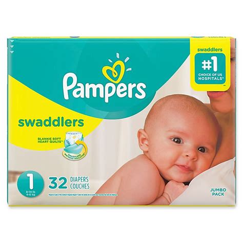 Pampers Swaddlers 32 Count Size 1 Jumbo Pack Diapers Bed Bath And