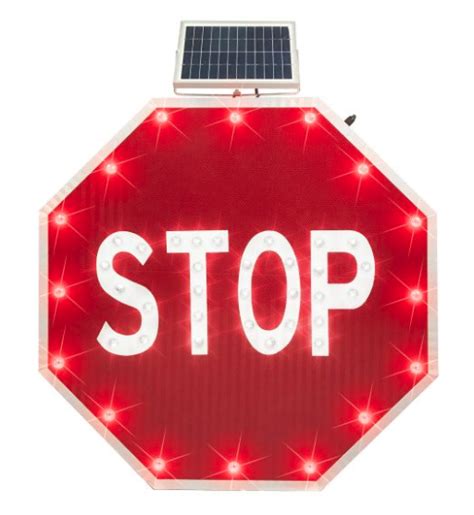 Traffic Safety Direct Solar Powered Flashing Stop Sign Fast Ship