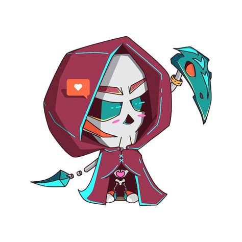 Premium Vector Cute Grim Reaper Illustration Vector