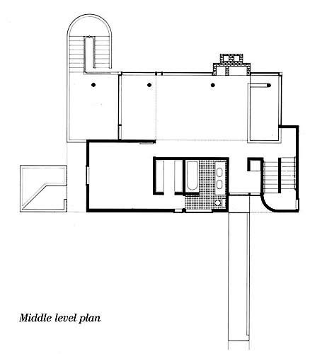 The Smith House By Richard Meier In Darien Ct Drawing Plan View