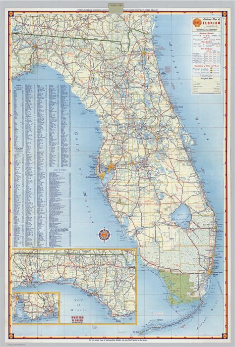 Shell Highway Map Of Florida David Rumsey Historical