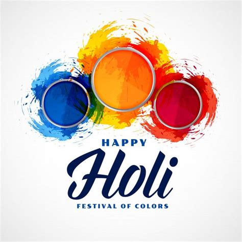 Download Three Powder Color Plates Happy Holi Background For Free