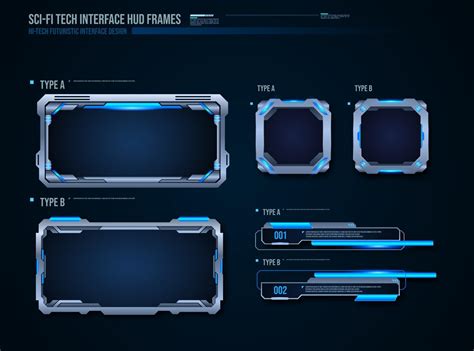 Futuristic Technology Frames Interface Hud Element Design For Ui Games