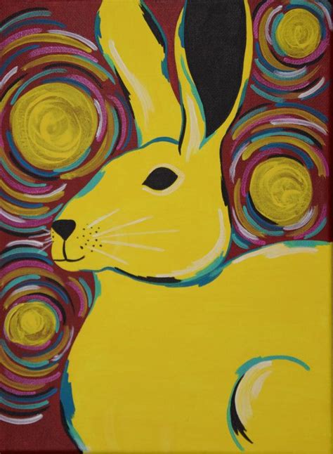 Yellow Rabbit Print 8x10 Inch Print Bunny Art Animal Animals Artwork