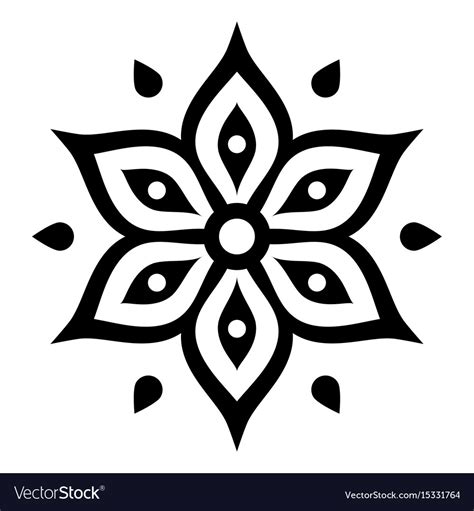 Boho Flower Design Inspired By Mehndi Indian Vector Image