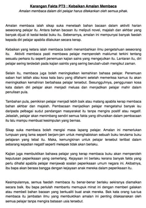 Contoh Panduan Karangan Tingkatan Bahasa Melayu Salmaldmurillo