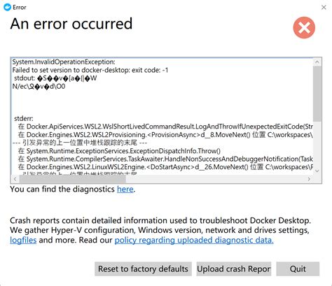 Docker Open Error System InvalidOperationException Failed To Set