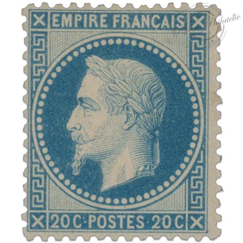 France N°29a Type Napoleon 20c Bleu TrÈs Beau Timbre Neuf SignÉ Jf