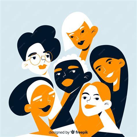 free vector interracial group of women background