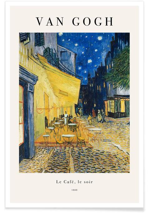 Van Gogh Café Terrace at Night 1888 Poster JUNIQE
