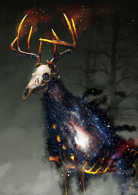 Oana Birtea Galaxy Deer Creature Art Creature Concept Art Animal
